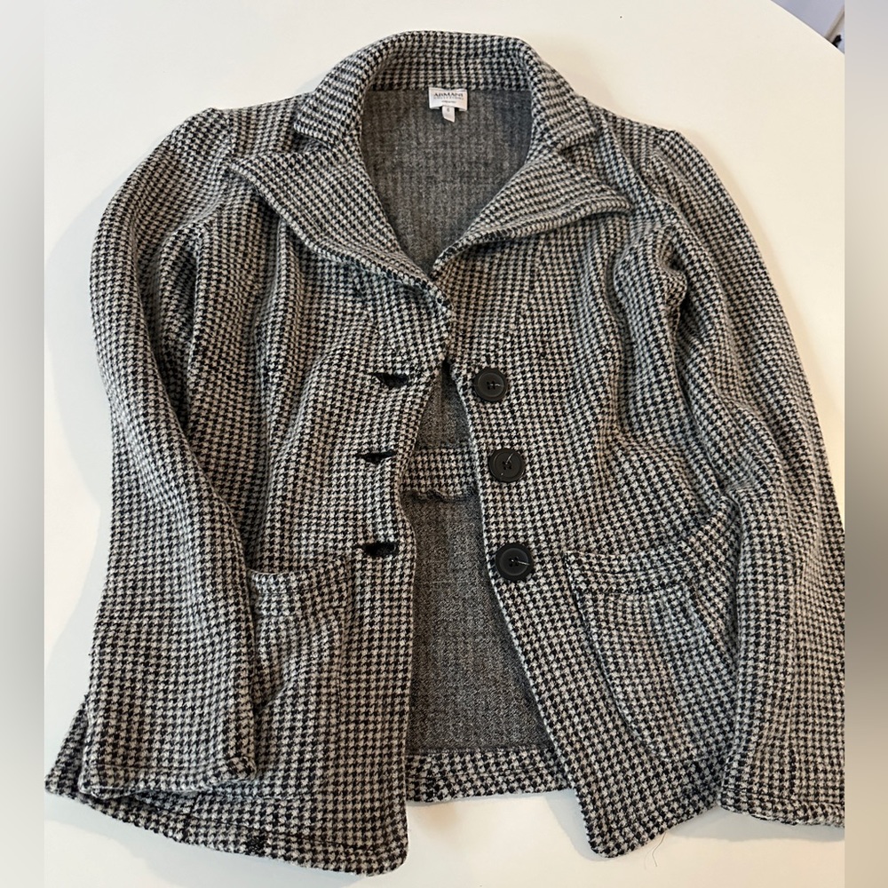 Armani Collezioni made in Italy wool blend houndstooth jacket  size 6